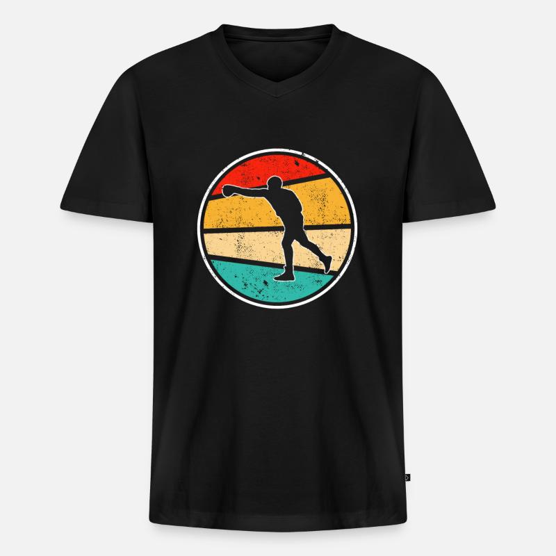 Boxen Retro Logo - Männer Premium Bio T-Shirt mit V-Ausschnitt - Schwarz