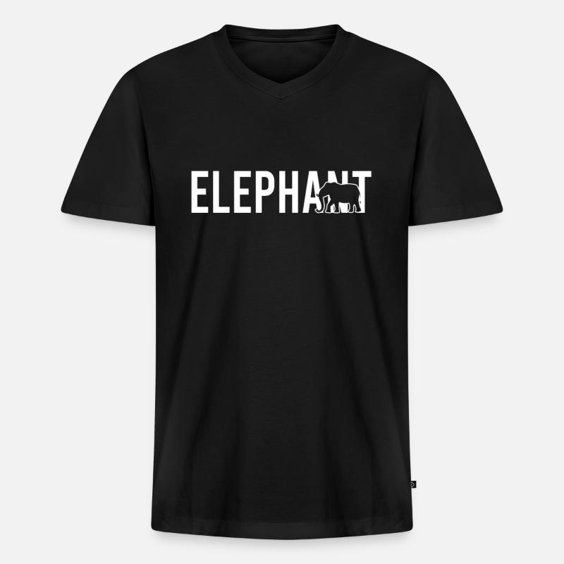 Elefant elephant - Männer Premium Bio T-Shirt mit V-Ausschnitt - Schwarz