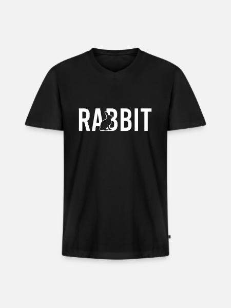 Rabbit rabbit - Men's Premium Organic T-shirt with V-neck - black