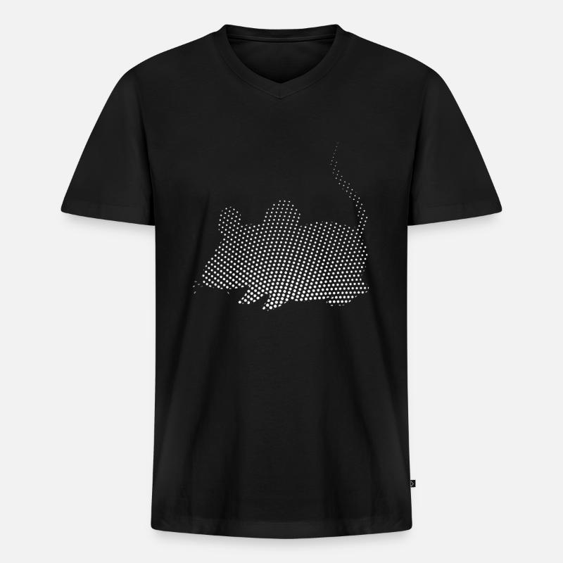 Maus - Männer Premium Bio T-Shirt mit V-Ausschnitt - Schwarz
