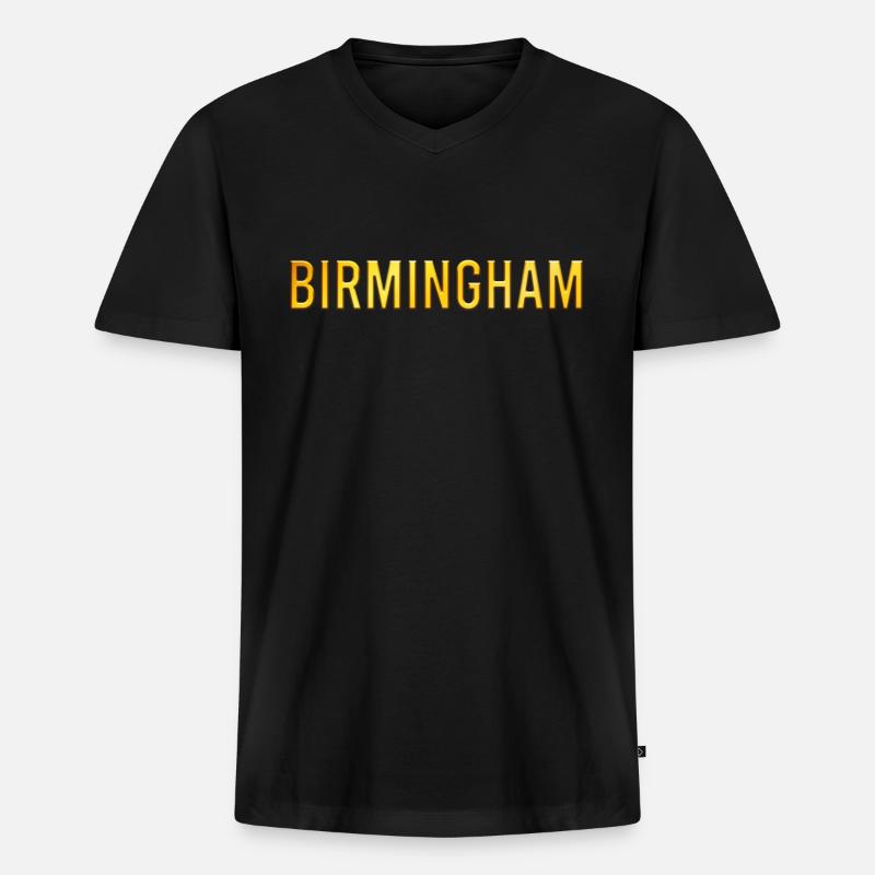 Birmingham - Männer Premium Bio T-Shirt mit V-Ausschnitt - Schwarz