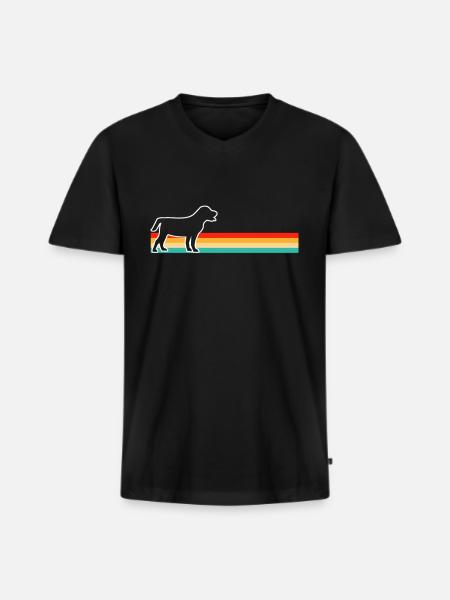 Dog Retro - Men's Premium Organic T-shirt with V-neck - black