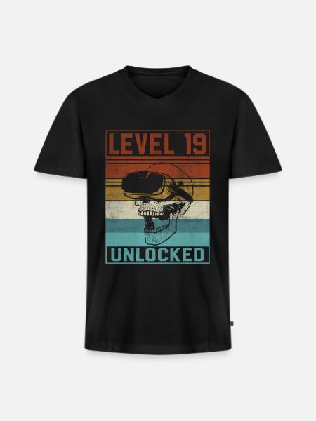 19th Birthday Gamer - Men's Premium Organic T-shirt with V-neck - black