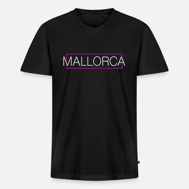 Mallorca - Männer Premium Bio T-Shirt mit V-Ausschnitt - Schwarz