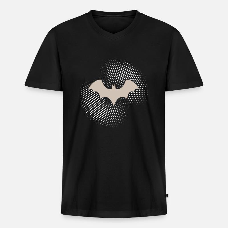 Fledermaus - Männer Premium Bio T-Shirt mit V-Ausschnitt - Schwarz