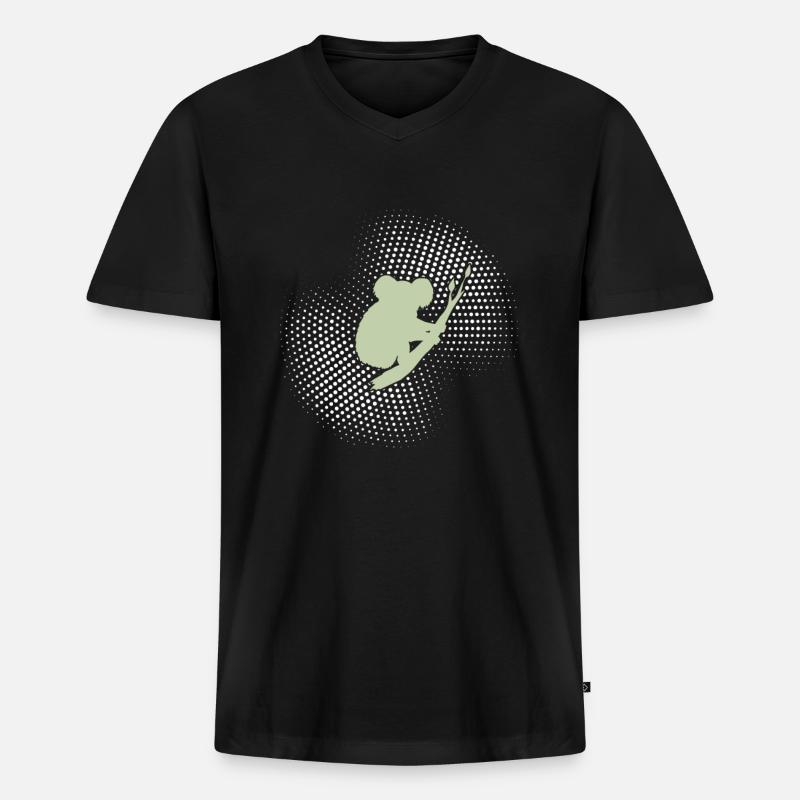 Koala - Männer Premium Bio T-Shirt mit V-Ausschnitt - Schwarz