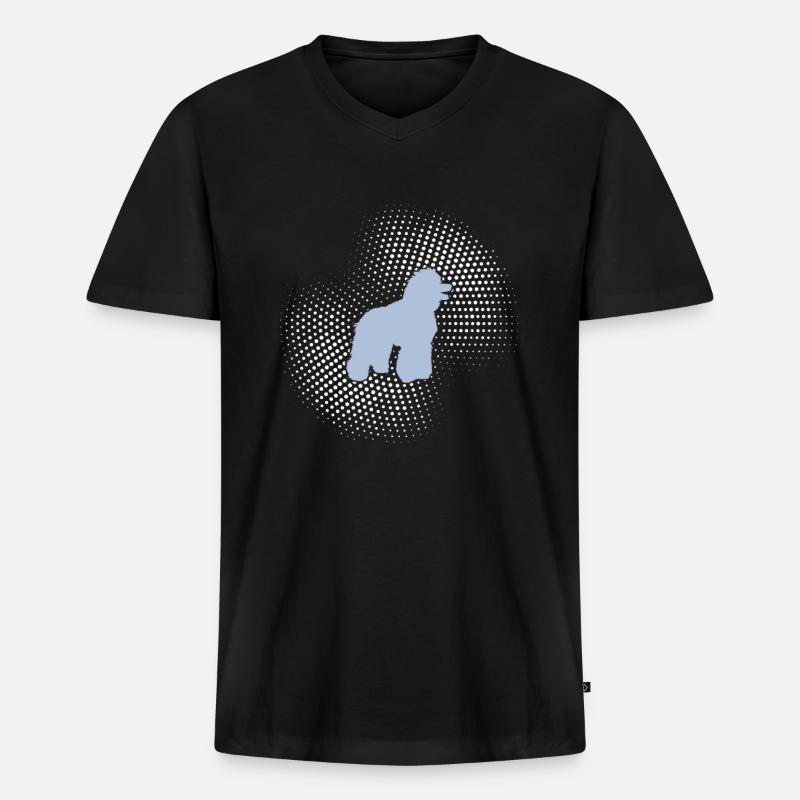 Pudel - Männer Premium Bio T-Shirt mit V-Ausschnitt - Schwarz