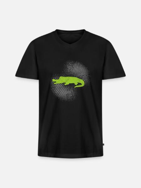 Crocodile - T-shirt encolure en V Premium bio Homme - noir