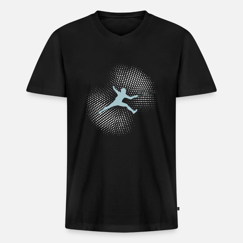 Fechten - Männer Premium Bio T-Shirt mit V-Ausschnitt - Schwarz
