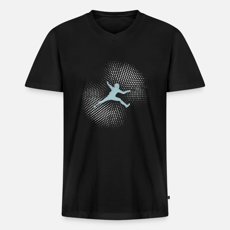 Fechten - Männer Premium Bio T-Shirt mit V-Ausschnitt - Schwarz