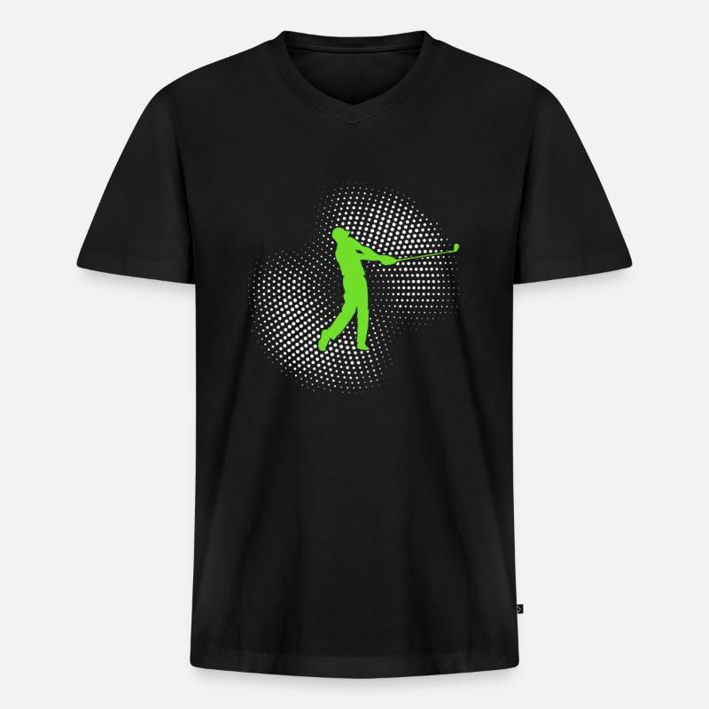 golf - Männer Premium Bio T-Shirt mit V-Ausschnitt - Schwarz