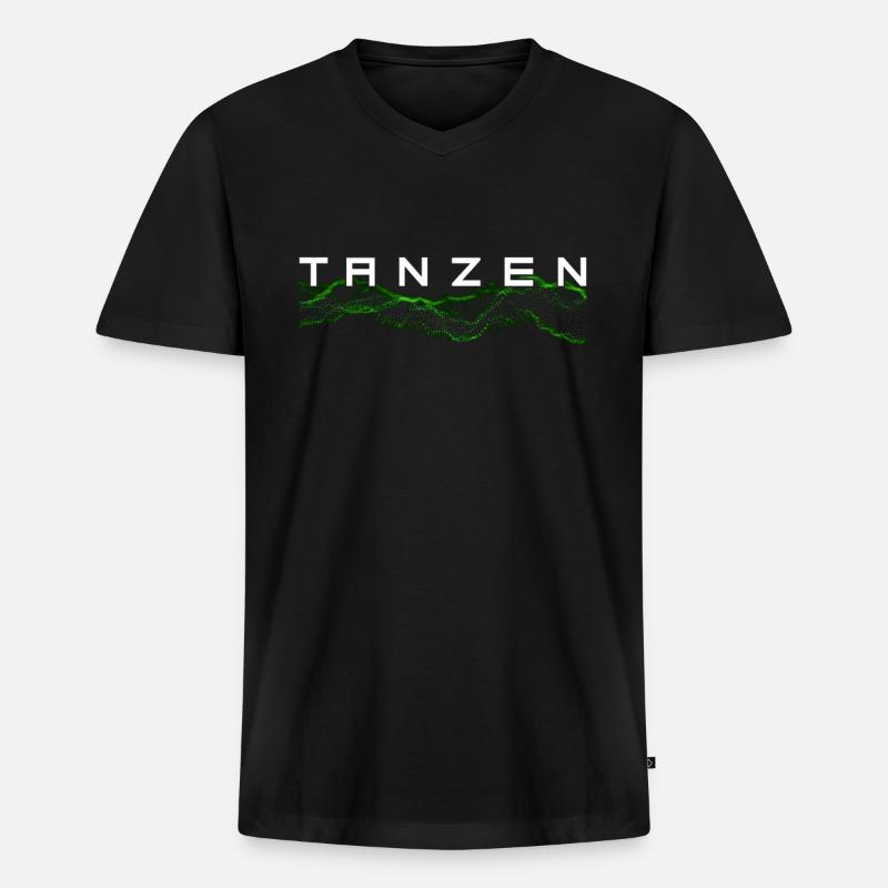 Techno Tanzen - Männer Premium Bio T-Shirt mit V-Ausschnitt - Schwarz