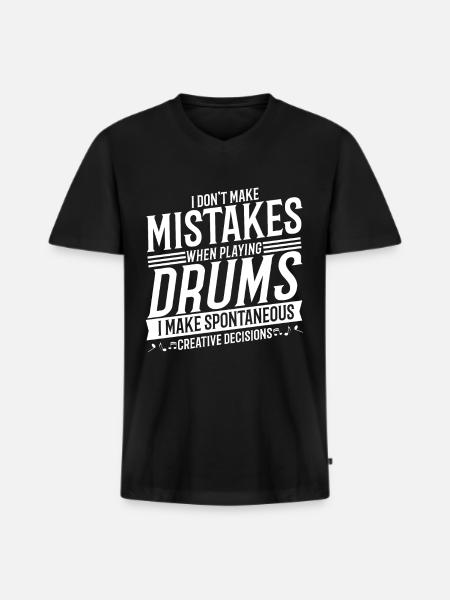 Drummers Musical Instrument Music Percussion - Men's Premium Organic T-shirt with V-neck - black