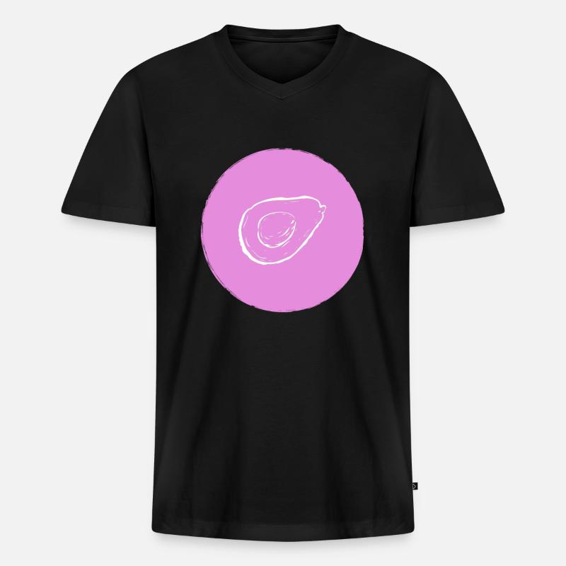Avocado - Männer Premium Bio T-Shirt mit V-Ausschnitt - Schwarz
