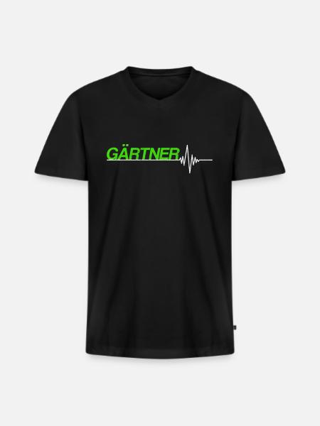 Gärtner - Männer Premium Bio T-Shirt mit V-Ausschnitt - Schwarz