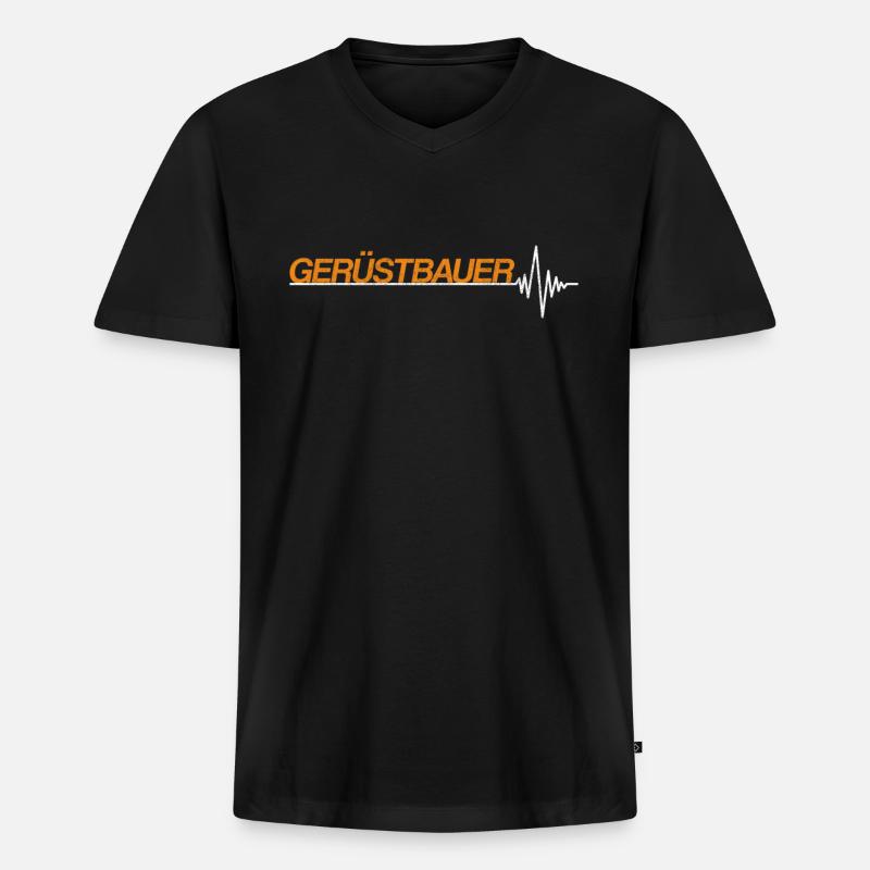 Gerüstbauer - Männer Premium Bio T-Shirt mit V-Ausschnitt - Schwarz