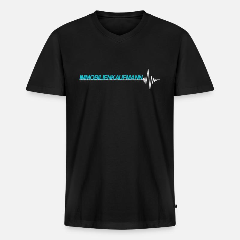 Immobilienkaufmann - Männer Premium Bio T-Shirt mit V-Ausschnitt - Schwarz