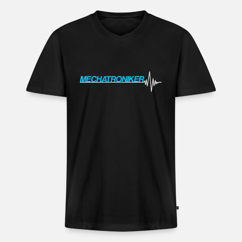 Mechatroniker - Männer Premium Bio T-Shirt mit V-Ausschnitt - Schwarz