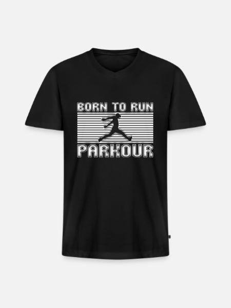 Parkour - Men's Premium Organic T-shirt with V-neck - black
