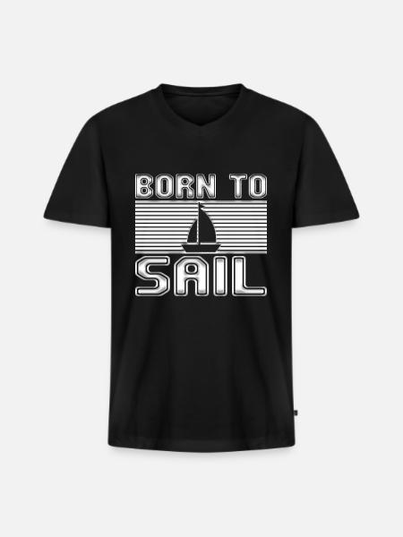 Sail - Men's Premium Organic T-shirt with V-neck - black