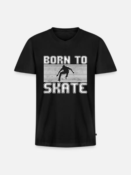 skating - Men's Premium Organic T-shirt with V-neck - black