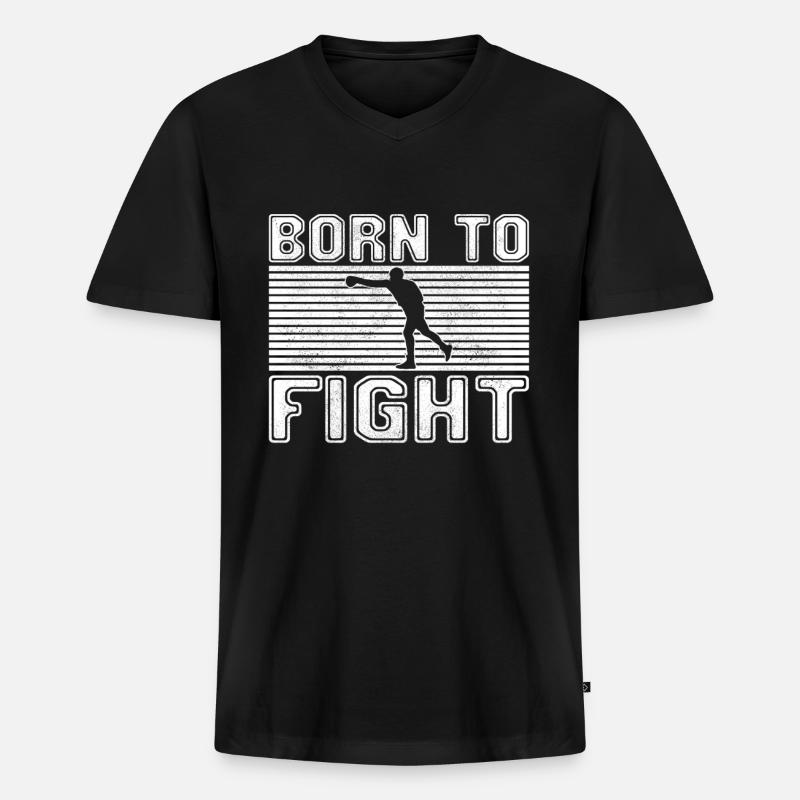 Boxen - Männer Premium Bio T-Shirt mit V-Ausschnitt - Schwarz