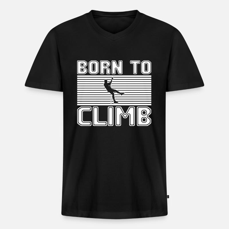 Klettern - Männer Premium Bio T-Shirt mit V-Ausschnitt - Schwarz
