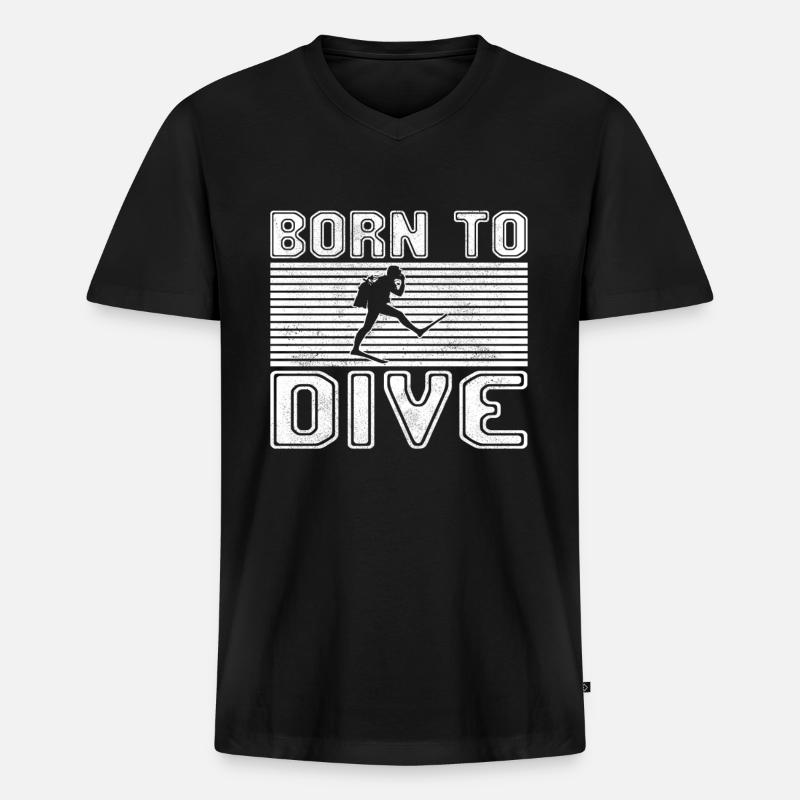 Tauchen - Männer Premium Bio T-Shirt mit V-Ausschnitt - Schwarz