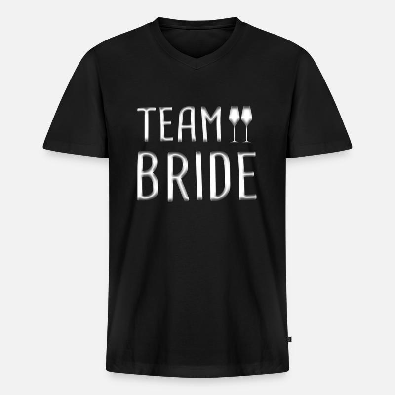 team bride - Männer Premium Bio T-Shirt mit V-Ausschnitt - Schwarz
