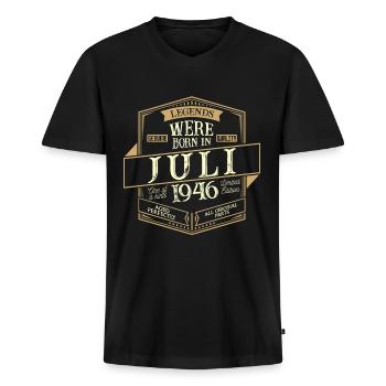 Juli 1946 Geburtstag Mann - Männer Premium Bio T-Shirt mit V-Ausschnitt - Schwarz - Vorne - Nico (187cm)