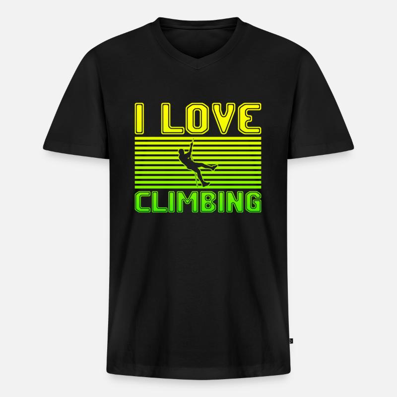 I love climbing - Männer Premium Bio T-Shirt mit V-Ausschnitt - Schwarz