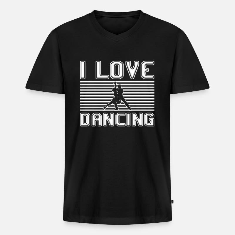 I love dancing - Männer Premium Bio T-Shirt mit V-Ausschnitt - Schwarz