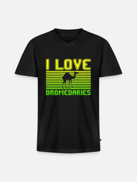 I love dromedaries - Men's Premium Organic T-shirt with V-neck - black