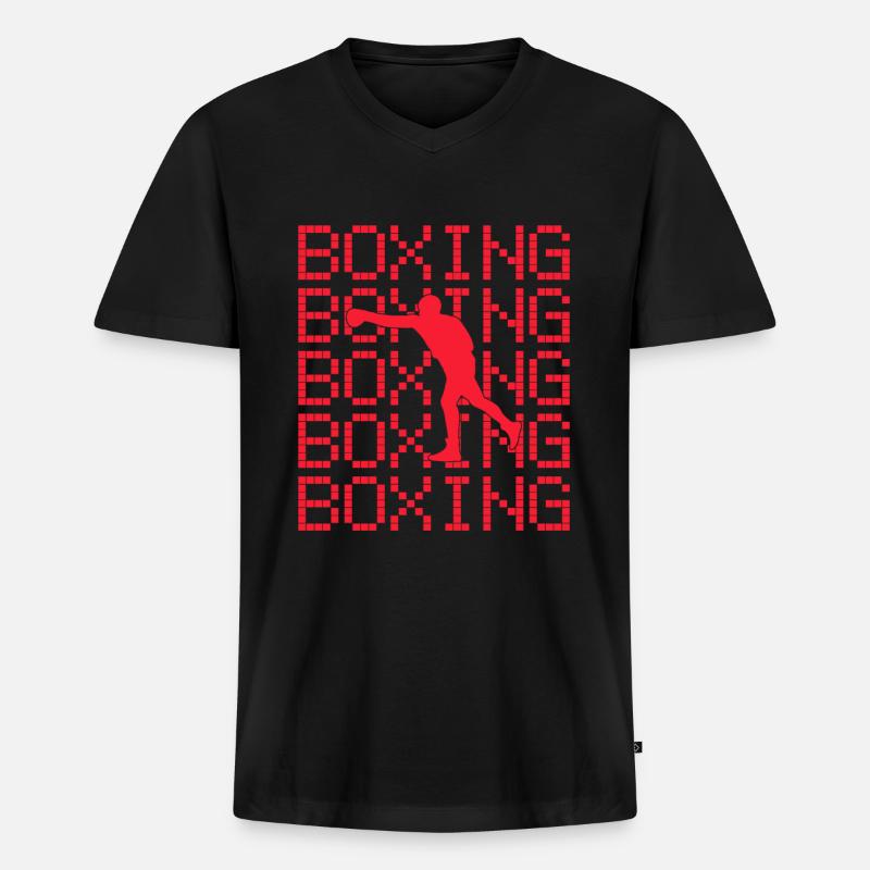 Boxen - Männer Premium Bio T-Shirt mit V-Ausschnitt - Schwarz