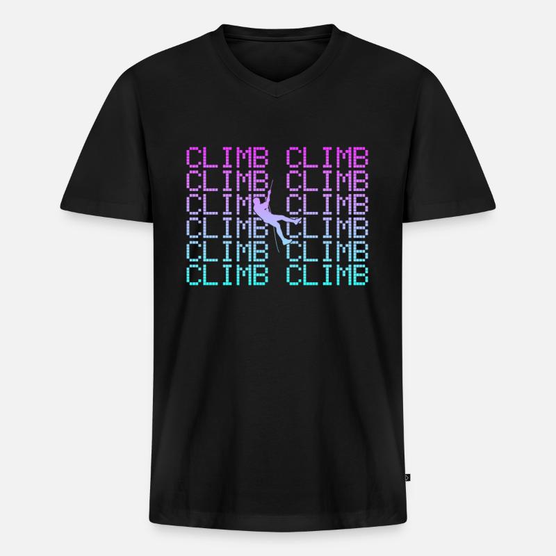 Klettern - Männer Premium Bio T-Shirt mit V-Ausschnitt - Schwarz