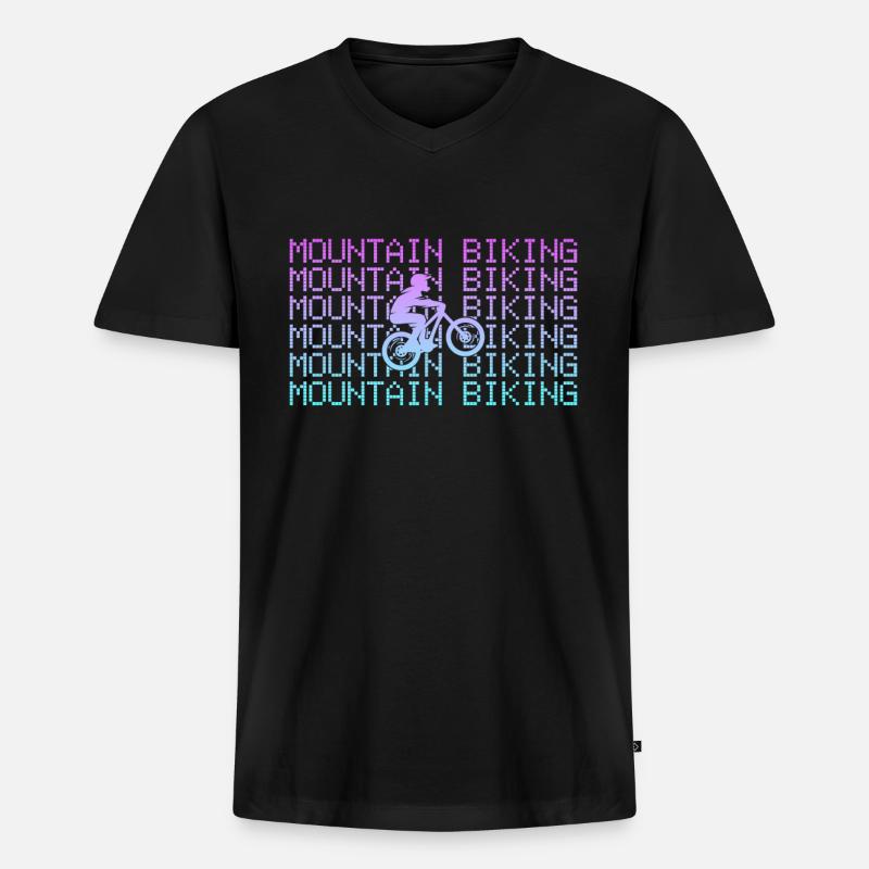 mountain biking - Männer Premium Bio T-Shirt mit V-Ausschnitt - Schwarz