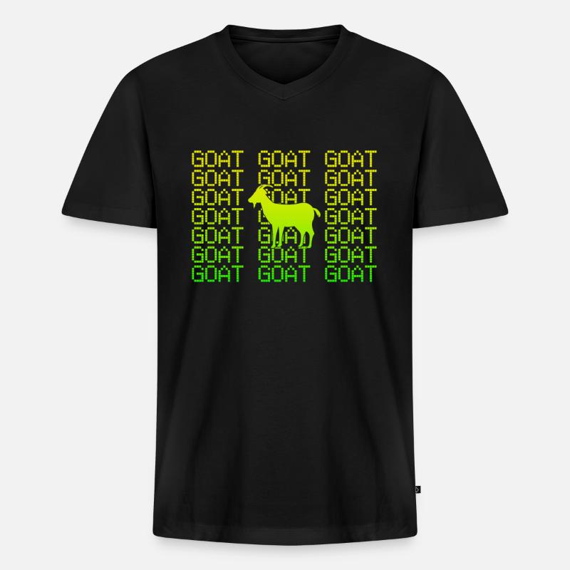 Ziege - Männer Premium Bio T-Shirt mit V-Ausschnitt - Schwarz