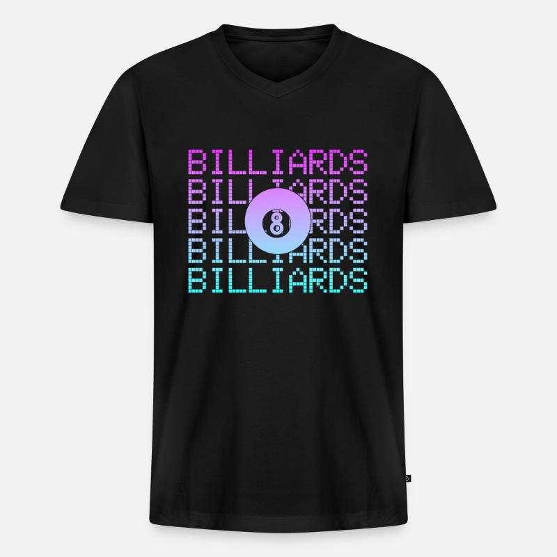 Billiard - Männer Premium Bio T-Shirt mit V-Ausschnitt - Schwarz