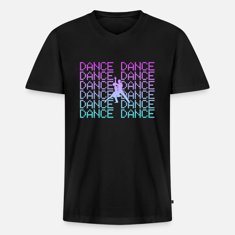 Tanzen - Männer Premium Bio T-Shirt mit V-Ausschnitt - Schwarz