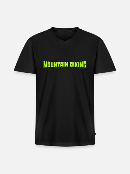 Mountain biking - Männer Premium Bio T-Shirt mit V-Ausschnitt - Schwarz