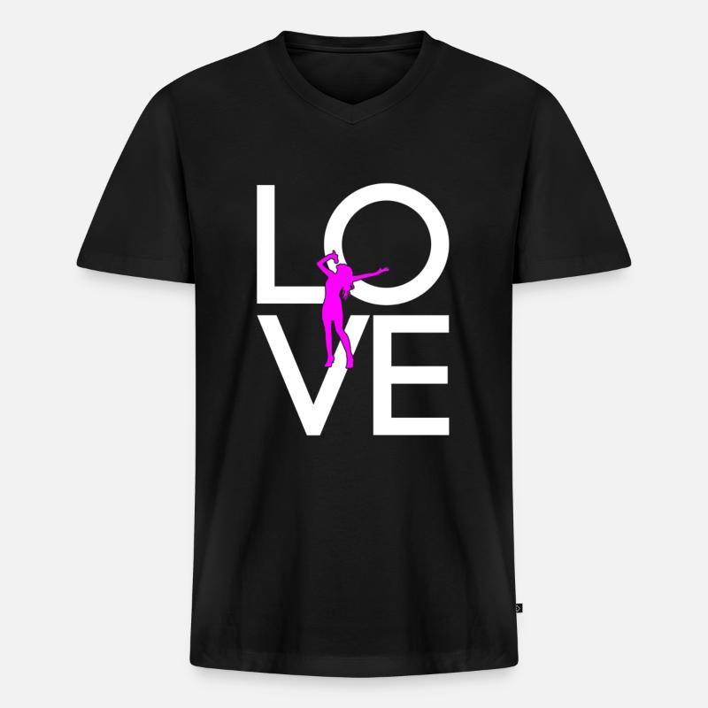 Singen - Männer Premium Bio T-Shirt mit V-Ausschnitt - Schwarz