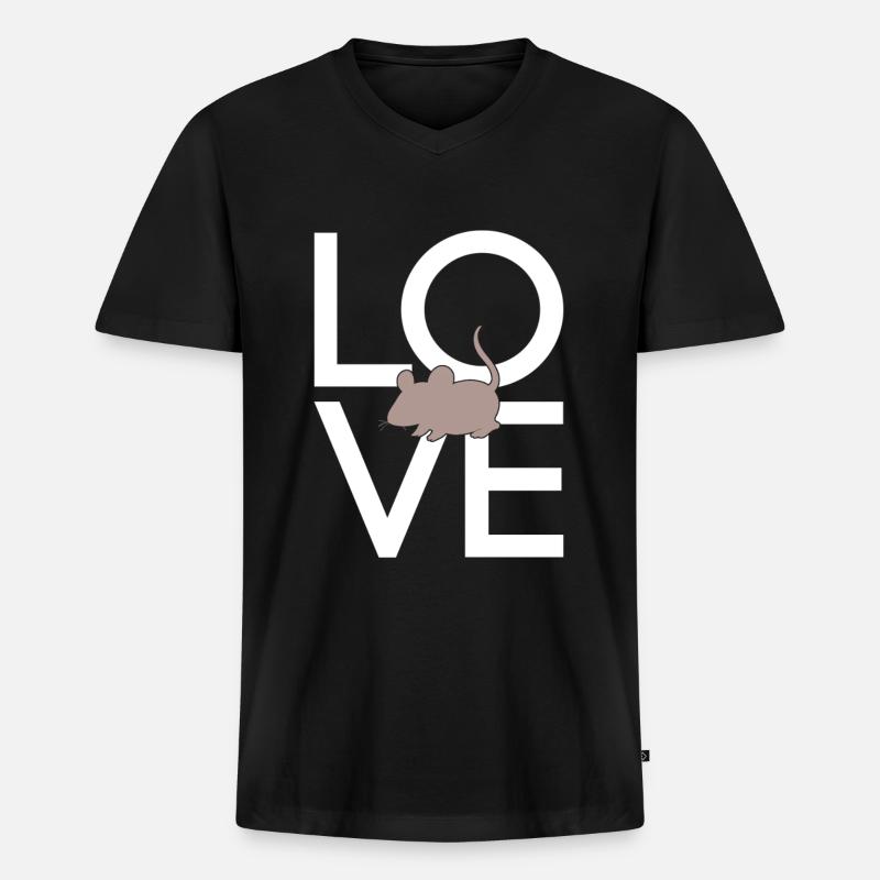 Maus - Männer Premium Bio T-Shirt mit V-Ausschnitt - Schwarz
