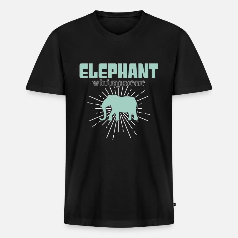 elephant whisperer - Männer Premium Bio T-Shirt mit V-Ausschnitt - Schwarz