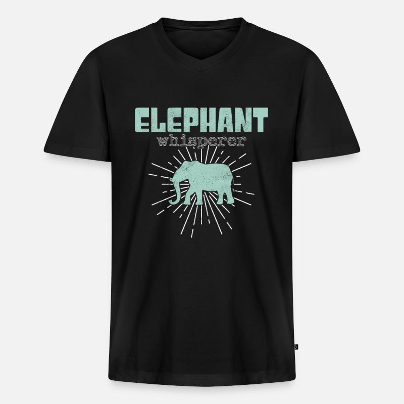 elephant whisperer - Männer Premium Bio T-Shirt mit V-Ausschnitt - Schwarz