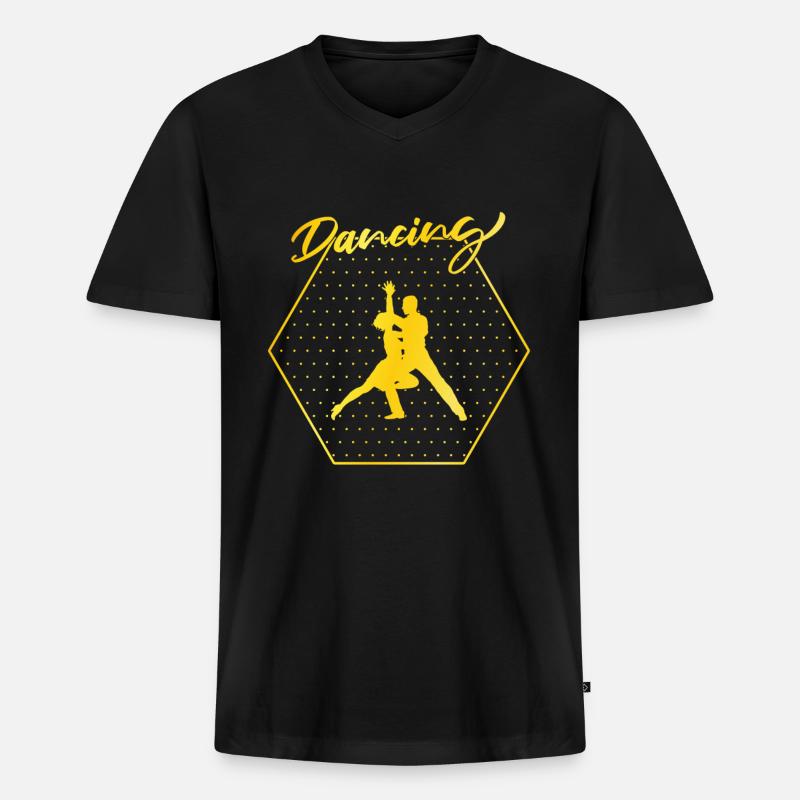 Tanzen - Männer Premium Bio T-Shirt mit V-Ausschnitt - Schwarz