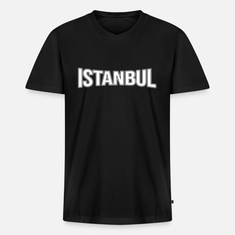 Istanbul - Männer Premium Bio T-Shirt mit V-Ausschnitt - Schwarz