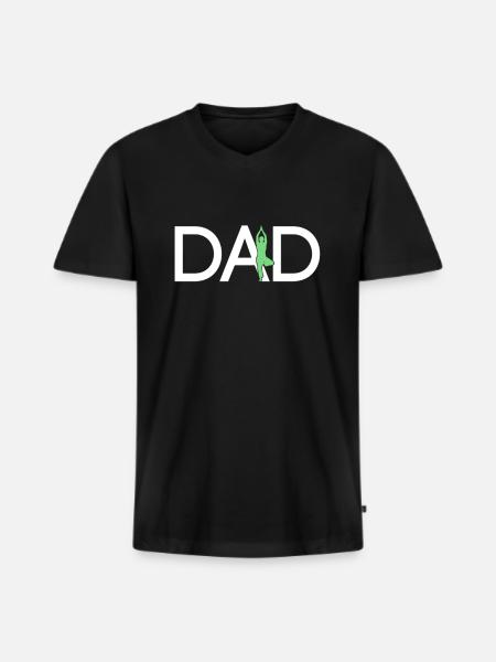 Yoga Papa - Premium økologisk T-shirt med V-hals til mænd - sort