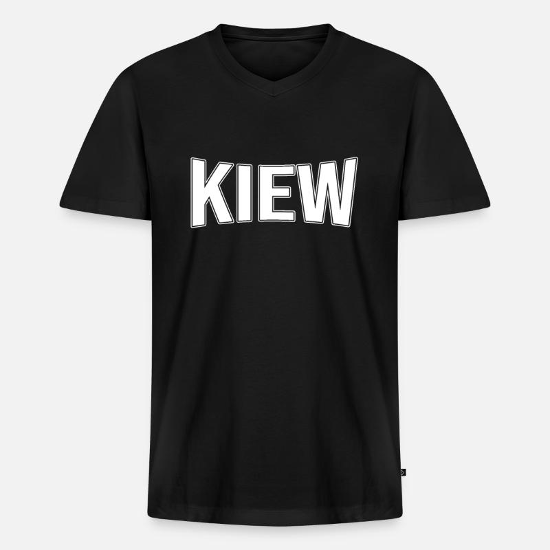 Kiew - Männer Premium Bio T-Shirt mit V-Ausschnitt - Schwarz
