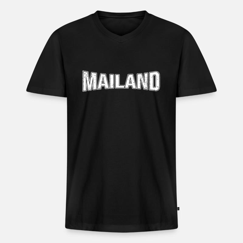 Mailand - Männer Premium Bio T-Shirt mit V-Ausschnitt - Schwarz
