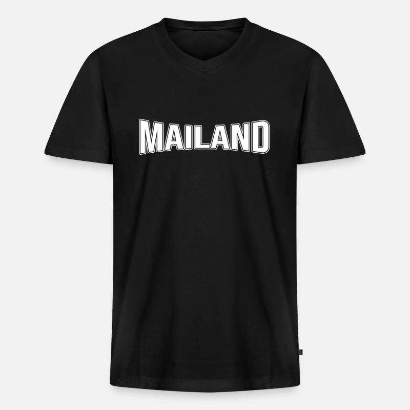Mailand - Männer Premium Bio T-Shirt mit V-Ausschnitt - Schwarz